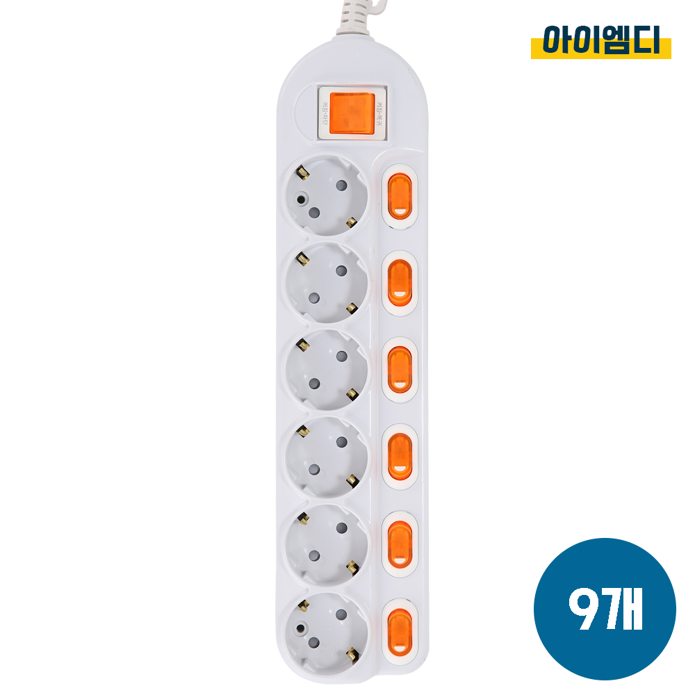 아이엠디 이동형 콘센트 국산 절전형 개별스위치 6구 멀티탭, 9개, 3m 170,200원