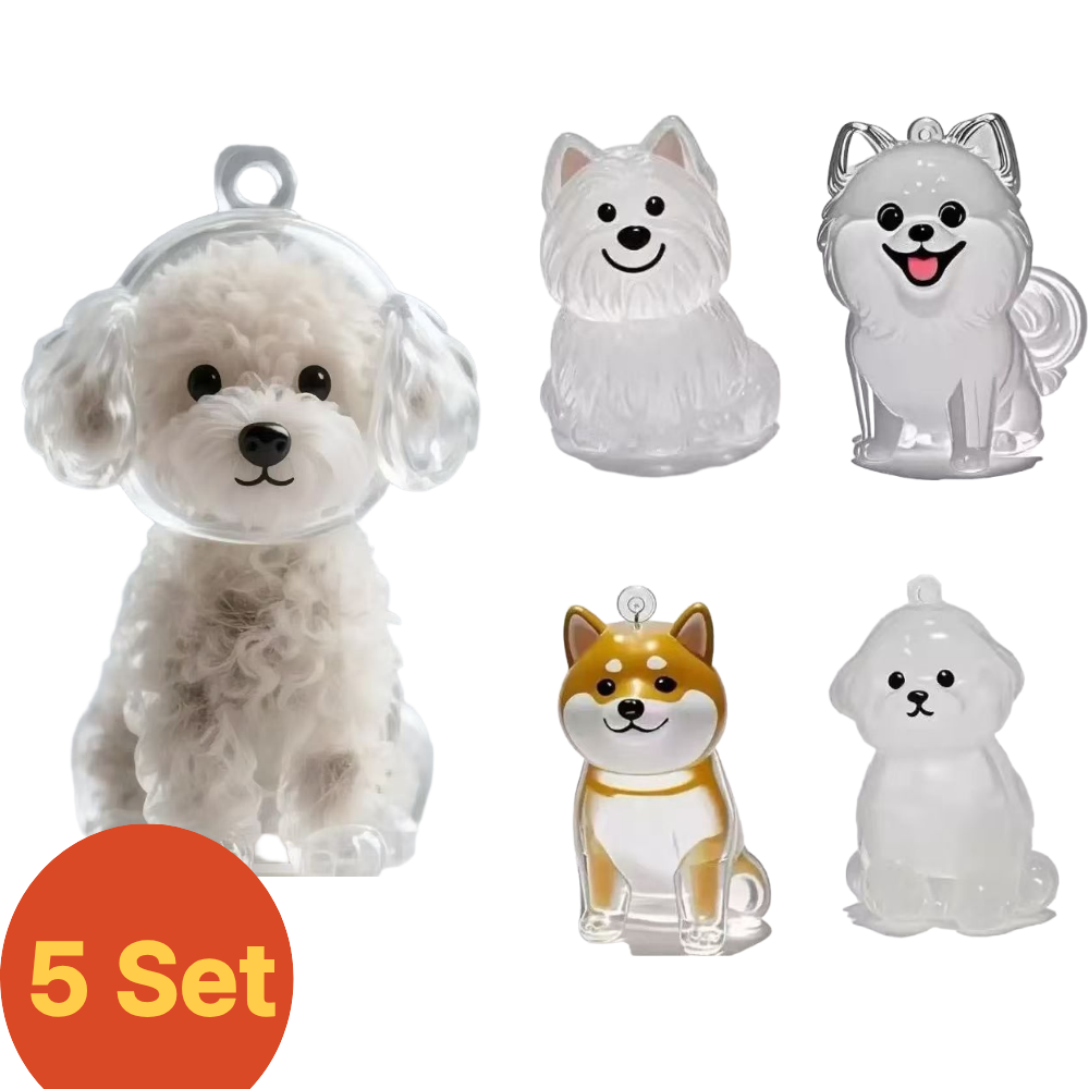 멍담 강아지 털 키링 5종 세트 메모리얼 추억 보관 선물, 1세트, 투명 5종 9,900원