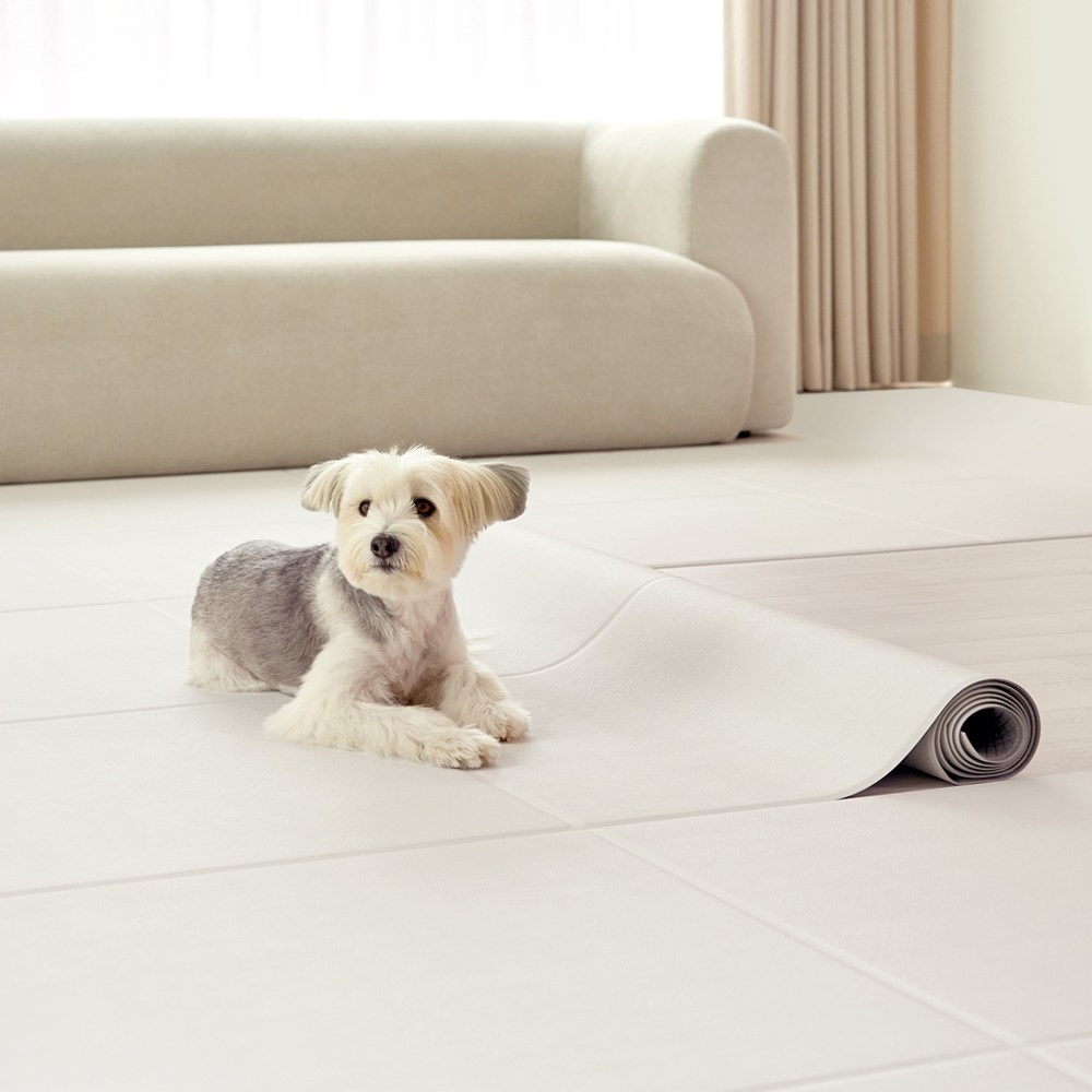 텍미홈 라운 롤매트 미끄럼방지 강아지매트 슬개골 방수 논슬립, 1개, 크림/그레이 89,000원