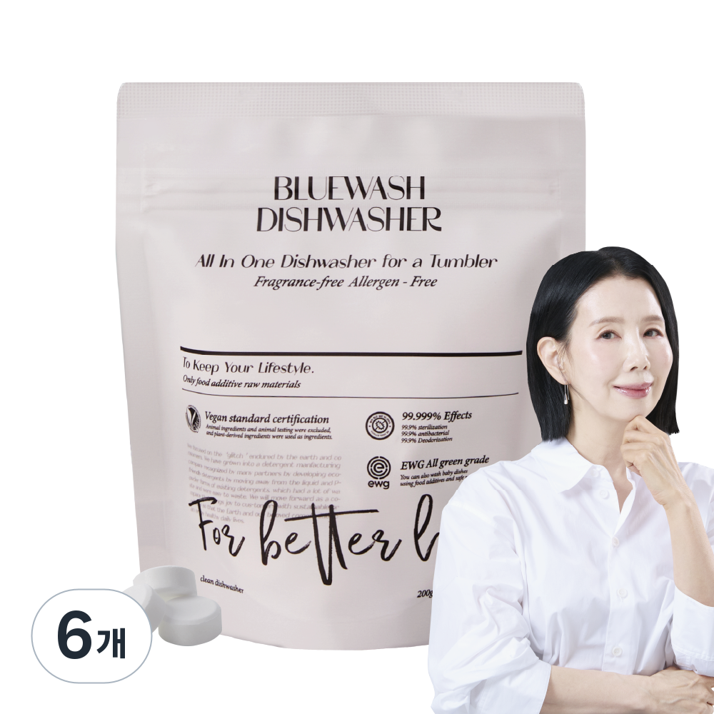 블루워시 비건 EWG올그린등급 초고농축 올인원 고체형 텀블러세정제, 200g, 6개 57,890원
