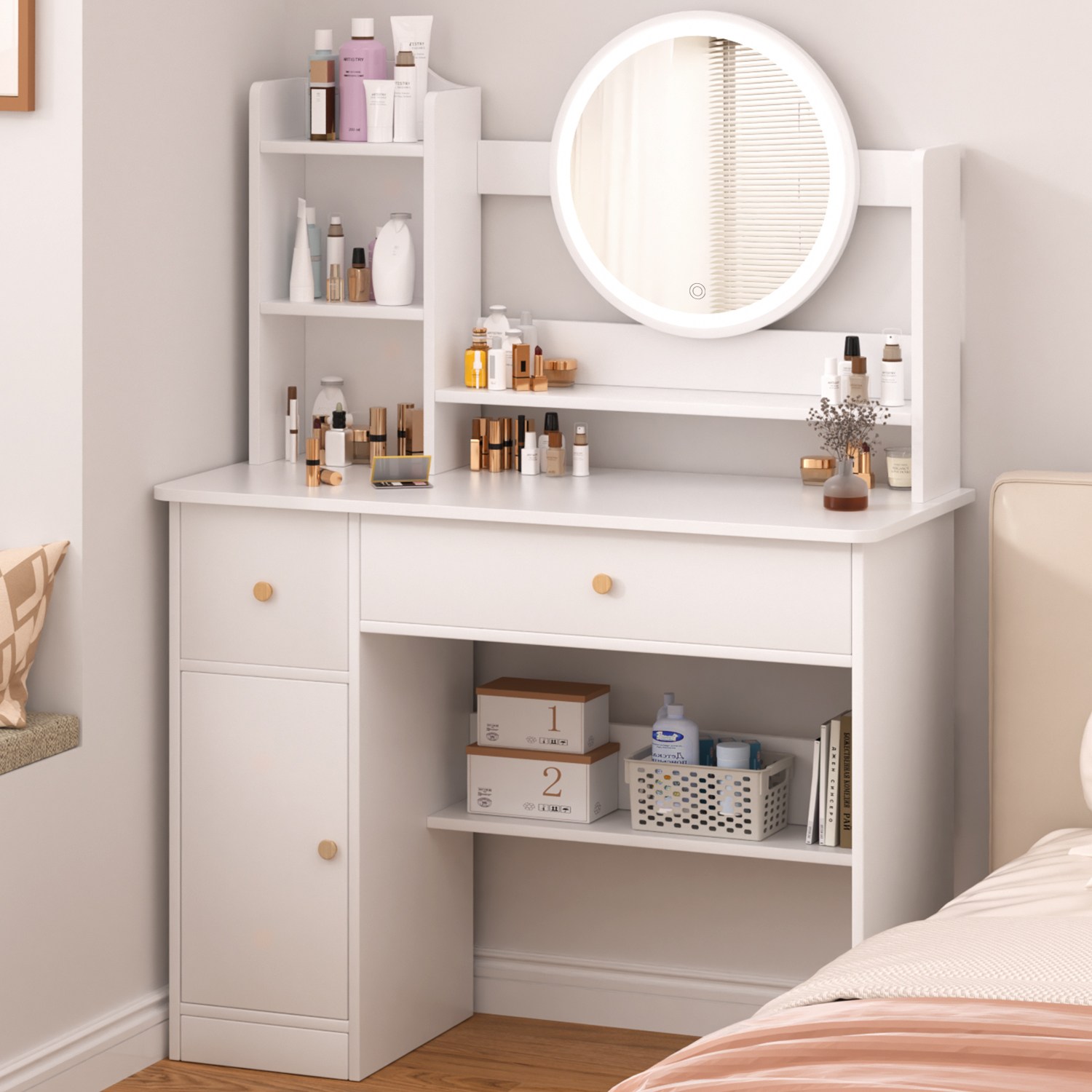 오솜 화장대 침실 LED 화장품 대용량 정리대 테이블 65,800원