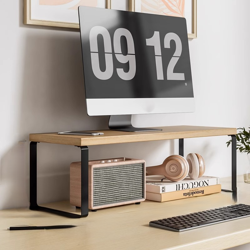 디노 튼튼하고 실용적인 모니터 받침대 50 x 20 x 16.5 cm, 원목 + 블랙홀더6 18,100원