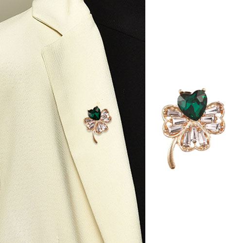 여성 미니 큐빅 네잎클로버 옷핀 매너 패션 브로치 F317 6,800원