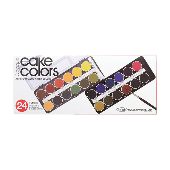 홀베인 고체물감 케이크컬러 불투명 24색 세트 직경 30mm 88,000원