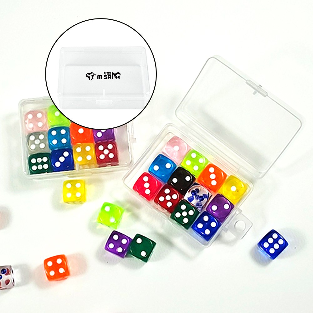 컬러 주사위 케이스세트 14mm 9개입 12개입 인쇄가능, 1개 1,740원