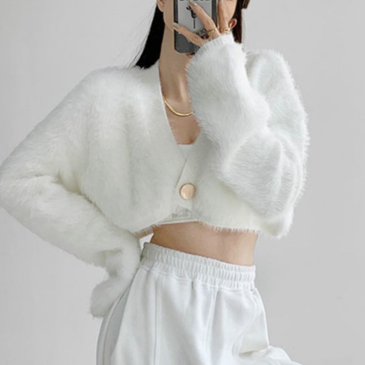 피어니스트 여성용 크롭 브이넥 니트 가디건 25,500원