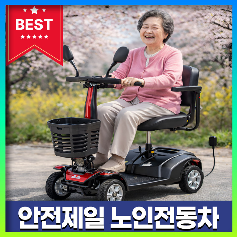 봉황전자 안전제일 노인 전동차 4륜 전기 스쿠터 바이크 911,600원