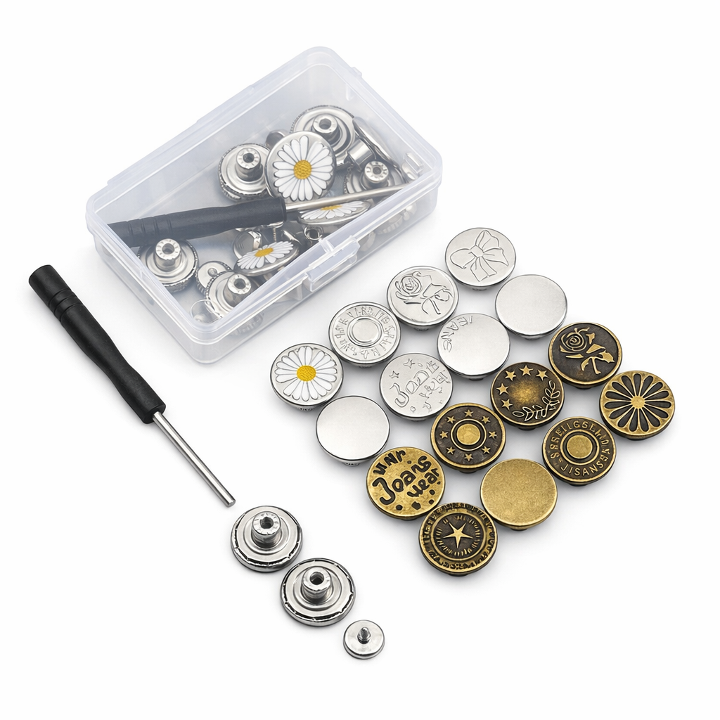 벨루리아 바지 수선 허리 조절 요술단추 10개, 1세트, 브론즈 실버 7,900원