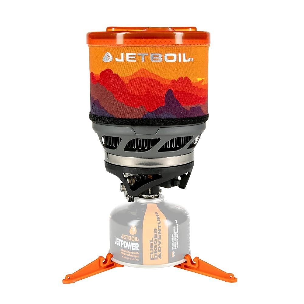 Jetboil MiniMo 캠핑 및 배낭여행 스토브 요리 시스템, 조절 가능한 열 제어 기능 포함 (선셋), 일몰, 1개 243,200원