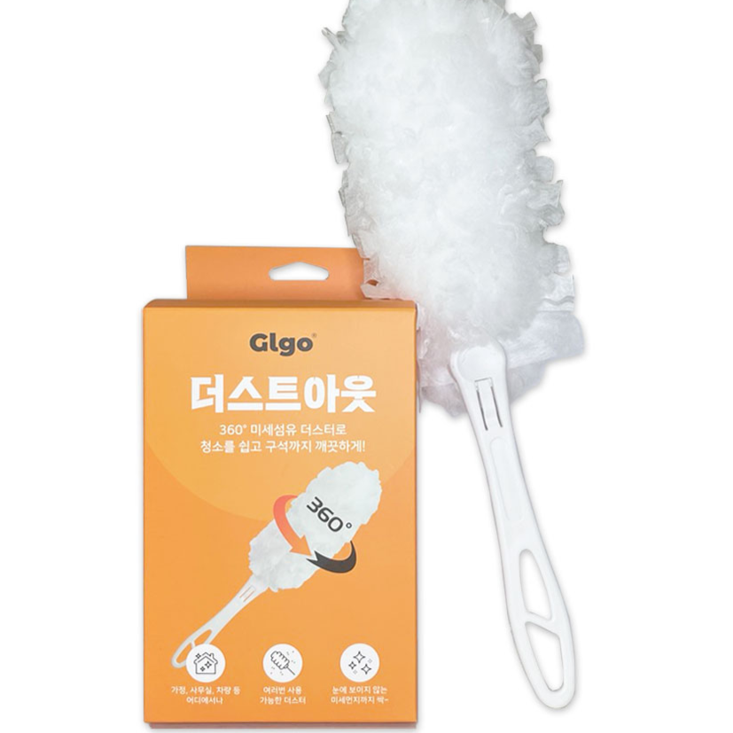 GLGO 더스트아웃 360도 일회용 먼지떨이 먼지털이 극세사 정전기 흡착 청소포 리필 10매+숏핸들1개 5,600원