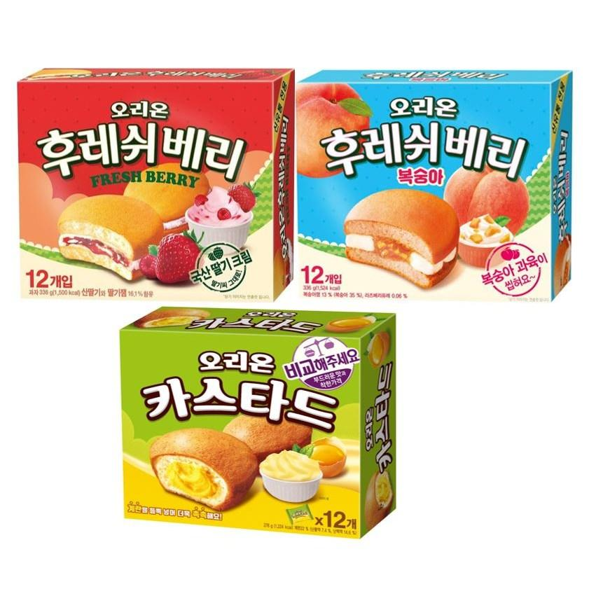 오리온 후레쉬베리 딸기 12P 복숭아 12P 카스타드 12P 18,800원