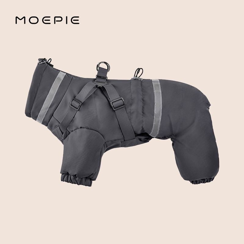 독스랩 강아지 옷 패딩 하네스 일체형 올인원, 1개, 카키(올인원) 64,500원