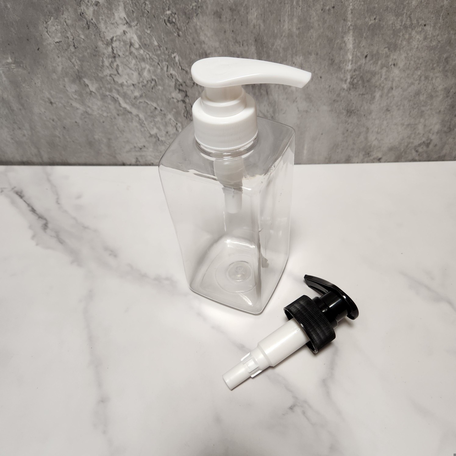 PET 페트 투명 사각 용기 500ml 주방 욕실 디스펜서 리필 소분 공병, 1개, 투명 5,500원