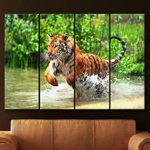 꾸밈데코_노프레임액자_호랑이의물놀이대형노프레임옆면까지출력박스형액자_세트(ix472)_인테리어액자벽장식월데코 291,340원