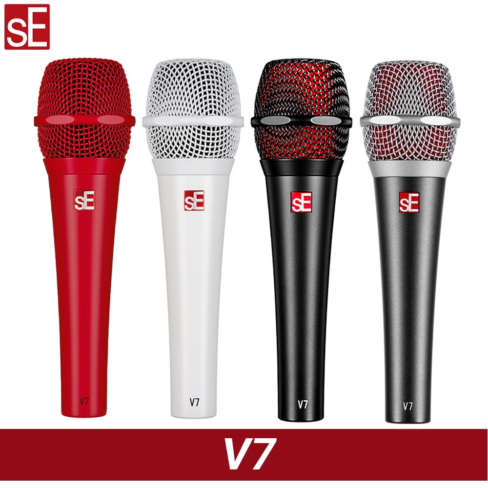 sE V7 다이나믹 마이크 보컬 공연 녹음용 방송용 유선 마이크 스위치없음 [사운드캣/정품], V7 화이트 159,000원