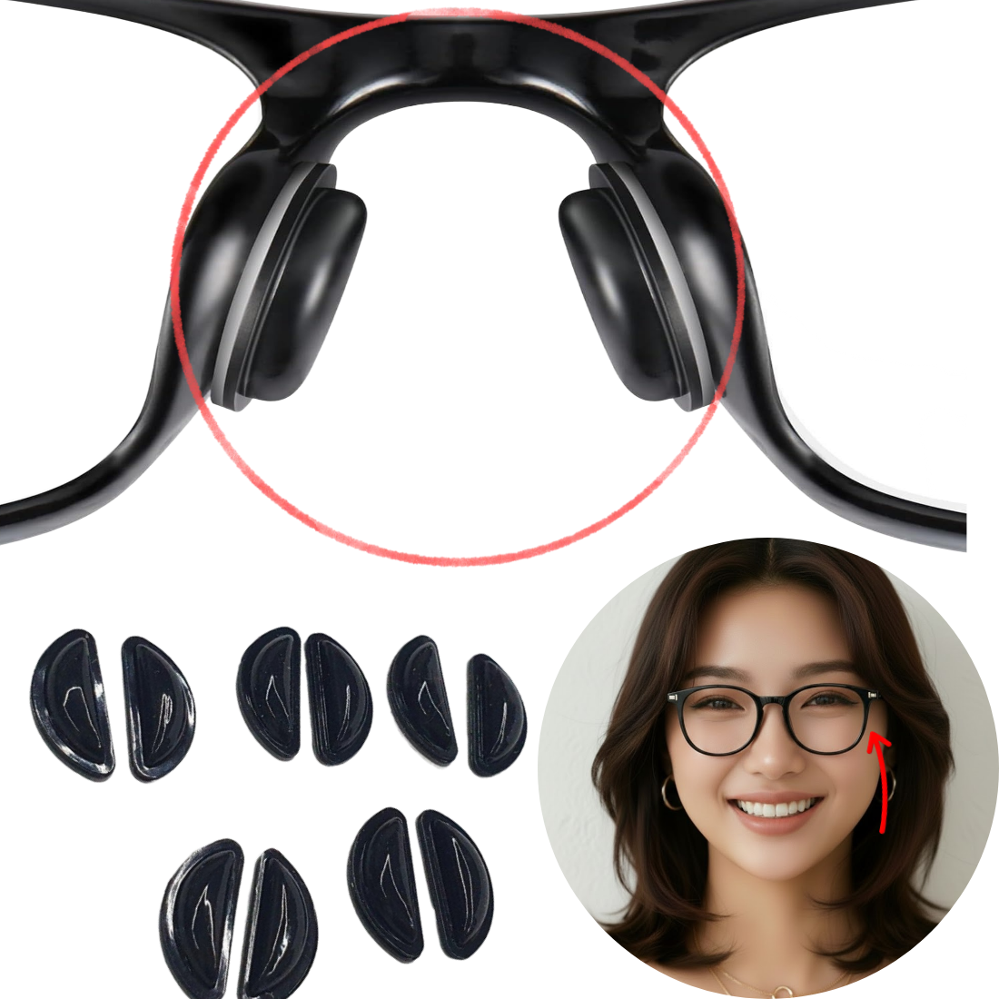 몬티르 안경 코받침 흘러내림 방지 미끄럼방지 자국방지 실리콘 에어쿠션 12,900원