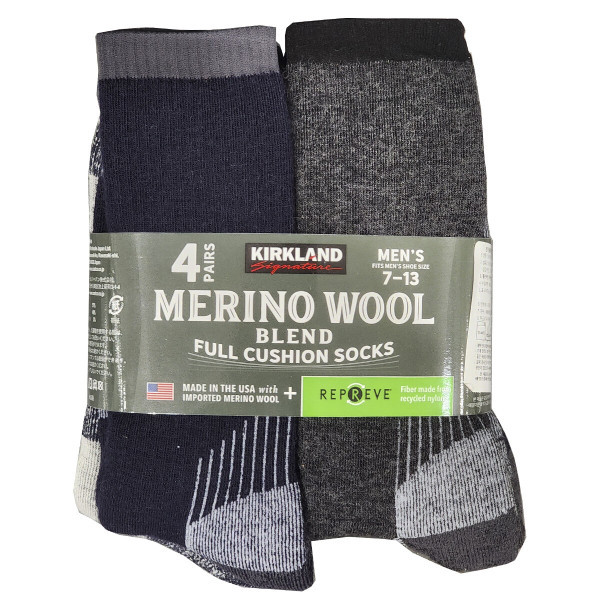 (무료배송) 커클랜드 메리노울 등산 아웃도어 양말 4족 34,850원