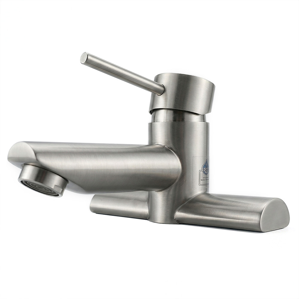 에이미바스 세면대수전 투홀 무광실버 수도꼭지 욕실 세면기, 1세트, 무광실버 28,000원