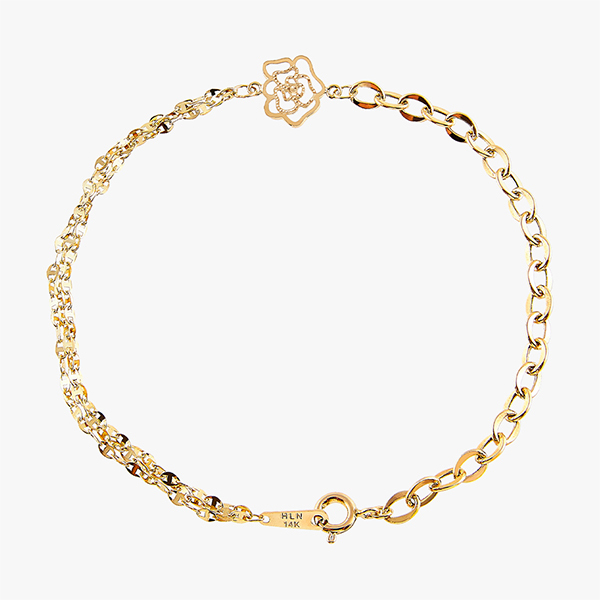 엘렌쥬얼리 14K 18K 하프 할로우 프리모 비바 체인 금 팔찌 588,000원