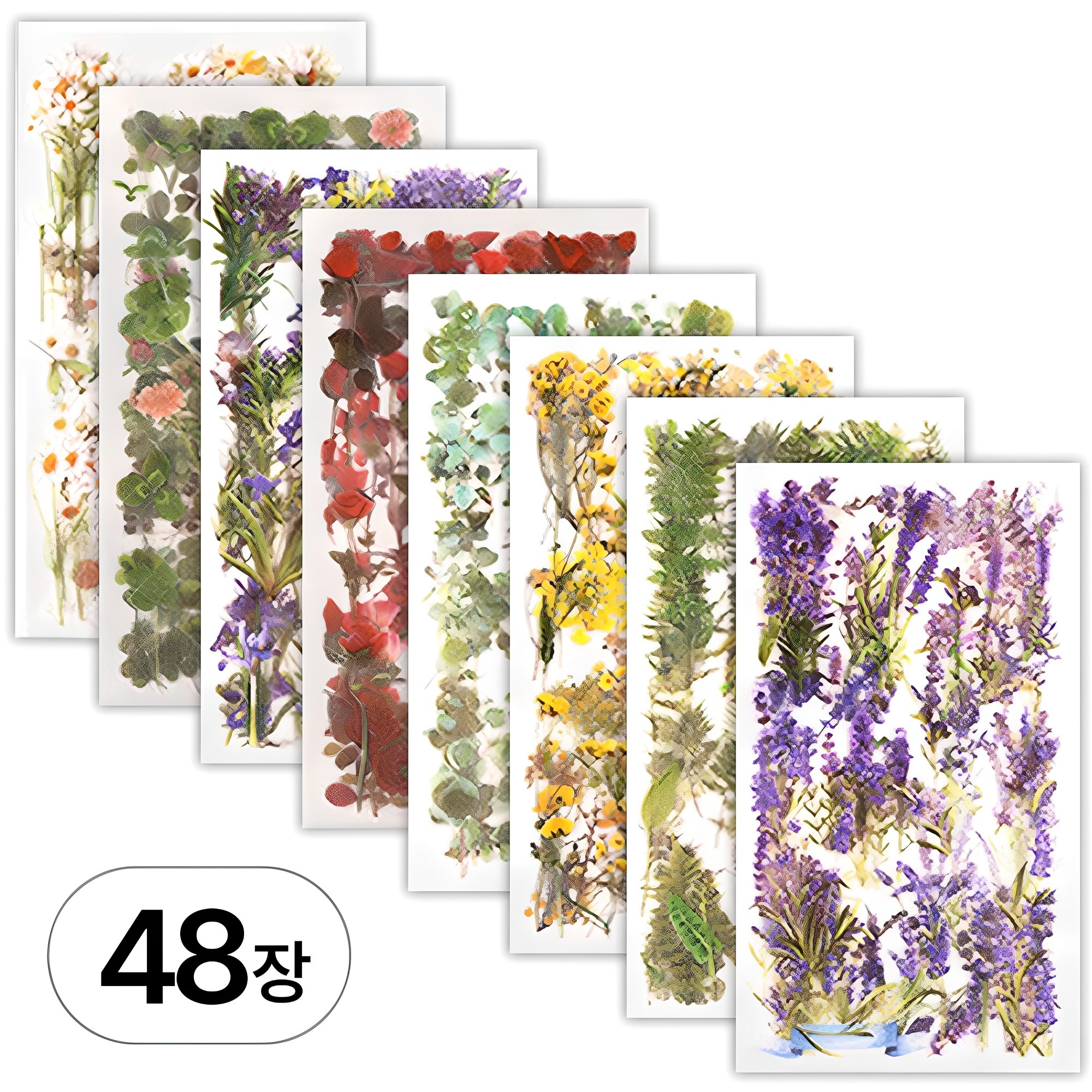 48장 세트 대용량 압화 스티커 빈티지 도무송 다꾸 씰스티커 감성 다이어리 꾸미기 스티커북 인스 스티커팩 미니 쁘띠 팬시 폰꾸 7,950원