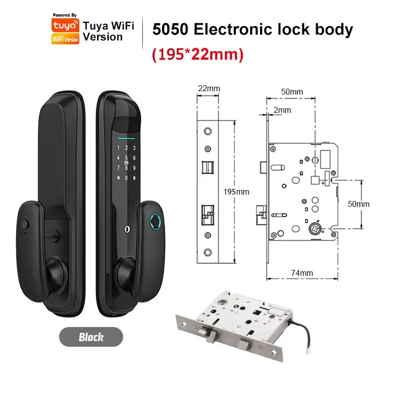 도어락YRHAND 투야 와이파이 디지털 전자 잠금 장치, 스마트 홈 생체 인식 지문 문짝 104,200원