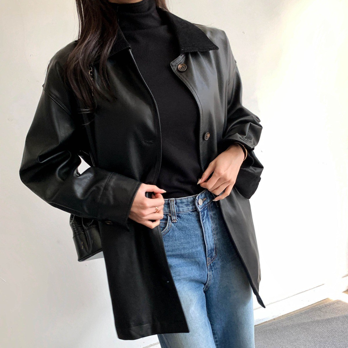 [마켓제이MARKETJ] 코듀로이카라 하프 레더자켓(2col) 69,900원