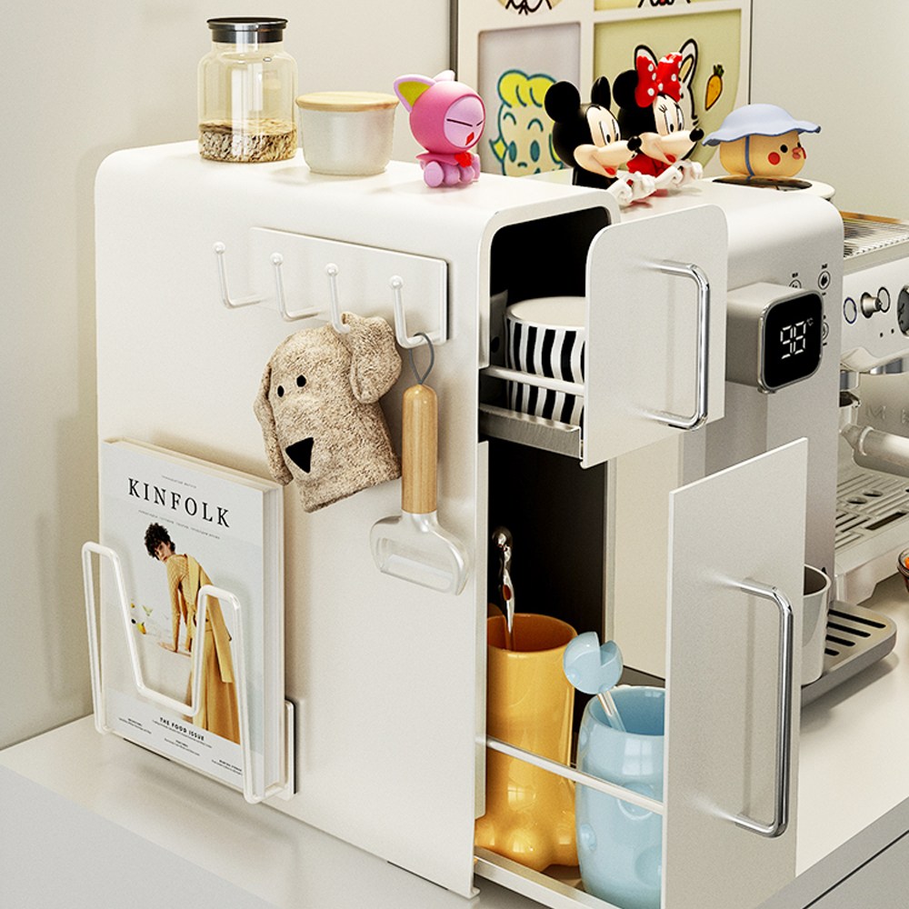 마치 철제 2단 슬라이딩 조미료 수납함, 1개, 화이트 55,900원