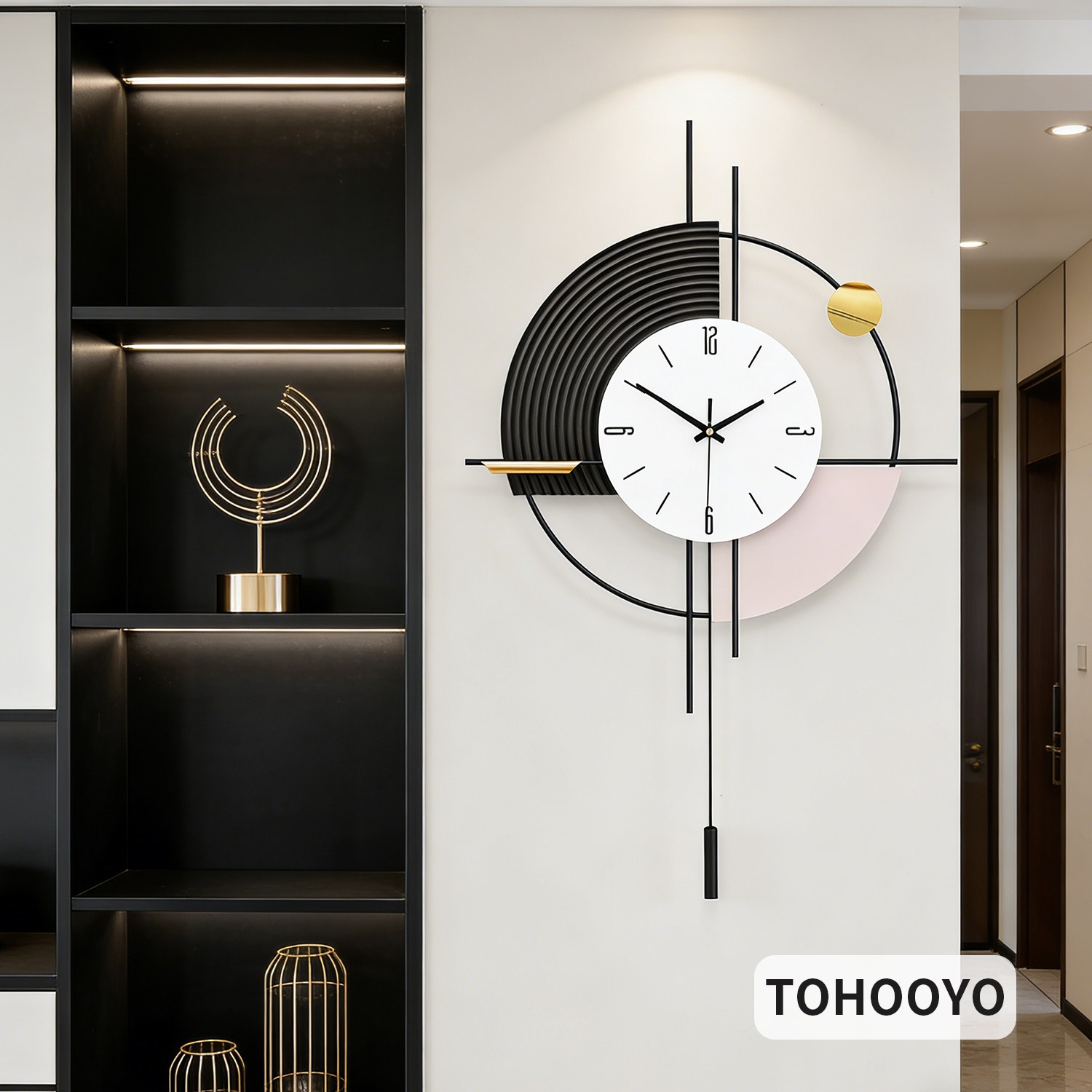 기하학 콜라주 아트 벽시계 화이트 다이얼 무소음 메탈 프레임 모던 인테리어 포인트 거실 서재 집들이선물 감각적인 디자인 현대적 아트 장식 시계 다양한 컬러 선택 가능 심플 미니멀 58,900원