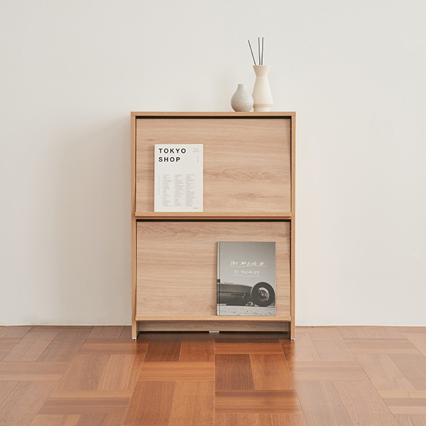 [모노폴리오] 헤이 매거진랙 2단 수납장, 내추럴오크 79,000원