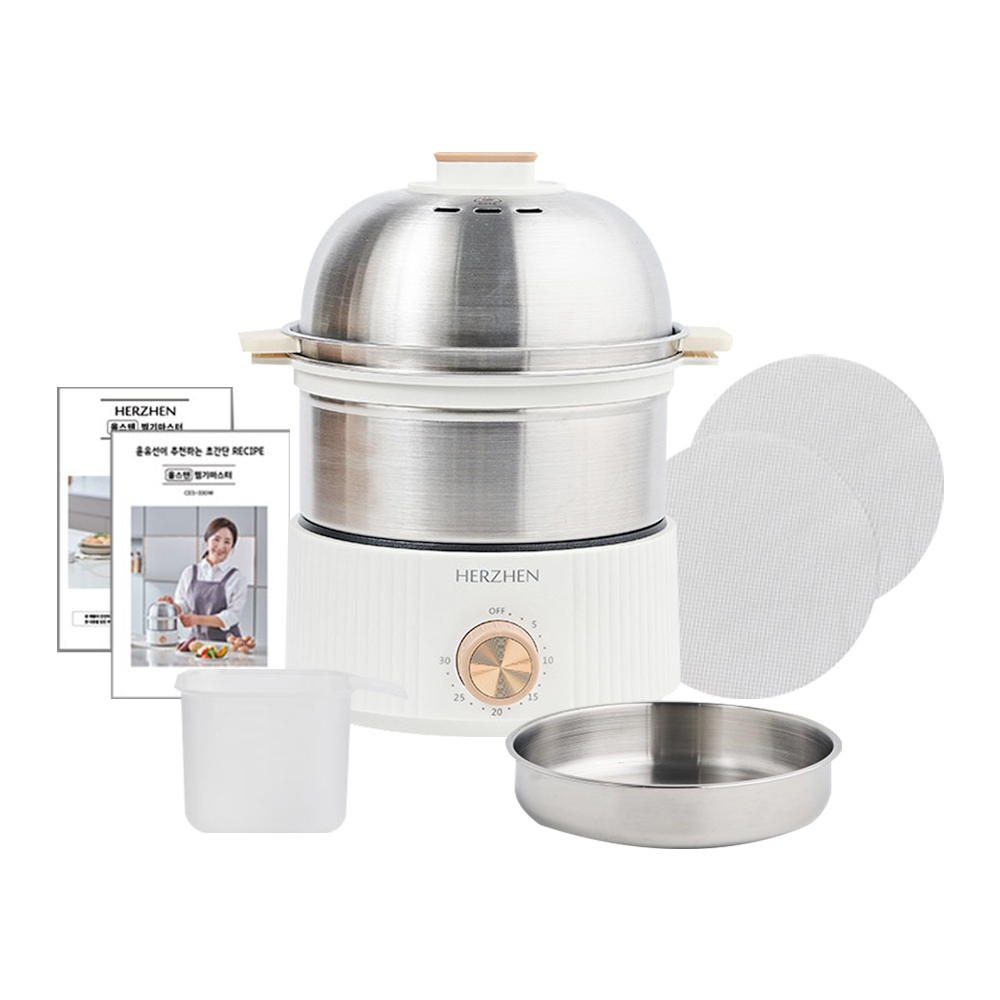 헤르젠 올스텐 3단 찜기 전기 스텐찜기 계란 만두찜기 냄비 찜솥, 1개, 21cm 69,800원