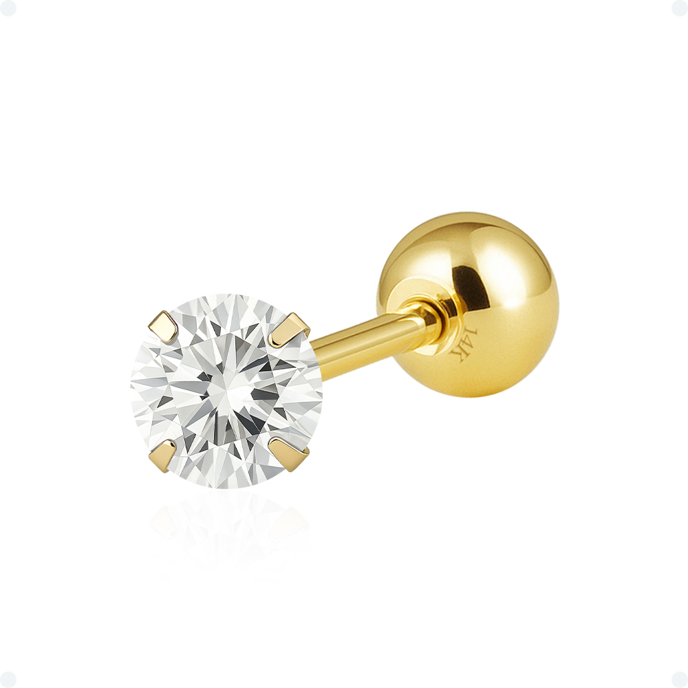 쥬넬 14K 큐빅 프레스 피어싱 바 길이 4바 6바 8바 49,400원