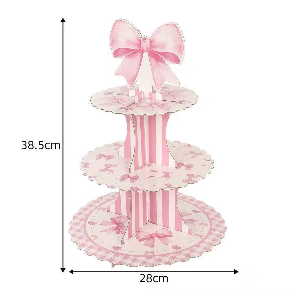 컵케이크 스탠드 종이 트레이 홈파티 생일 파티용품 거치대 파티데코, 1세트, 핑크 9,800원