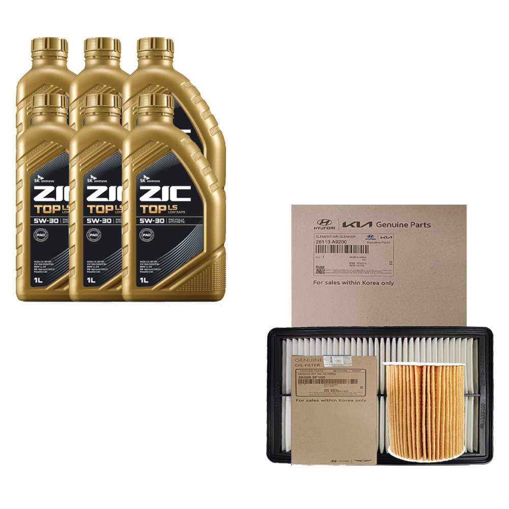 올뉴쏘렌토(UM) 디젤 지크 탑 LS 5W30 6L 엔진오일 순정 필터 세트 2F100-A9200 119,000원