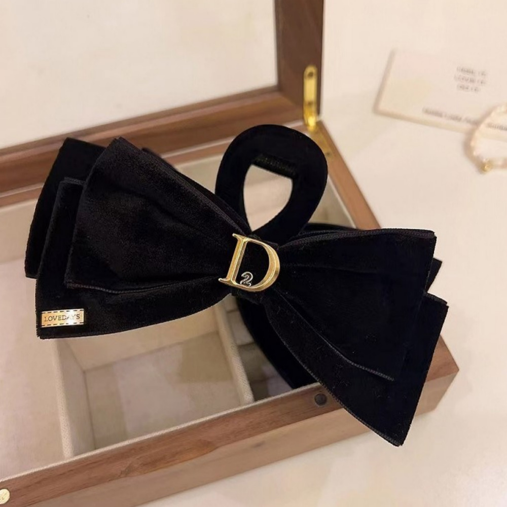 루비앤 루나 대왕리본 고급 벨벳 헤어 머리핀 이중 왕리본 반머리 올림머리 여신집게핀 14,000원