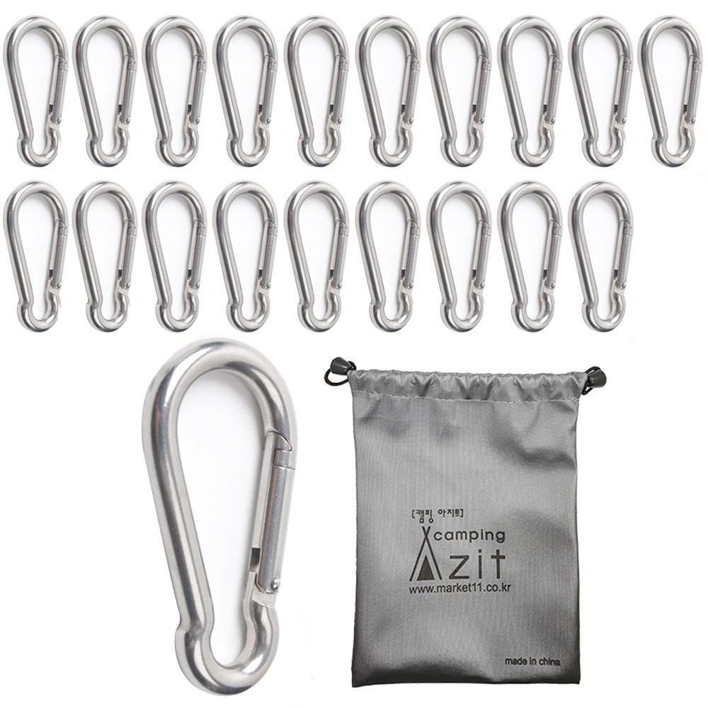 캠핑 아지트 탄소강 (Carbon Steel) 강철 비너 + 방수 주머니 8,900원