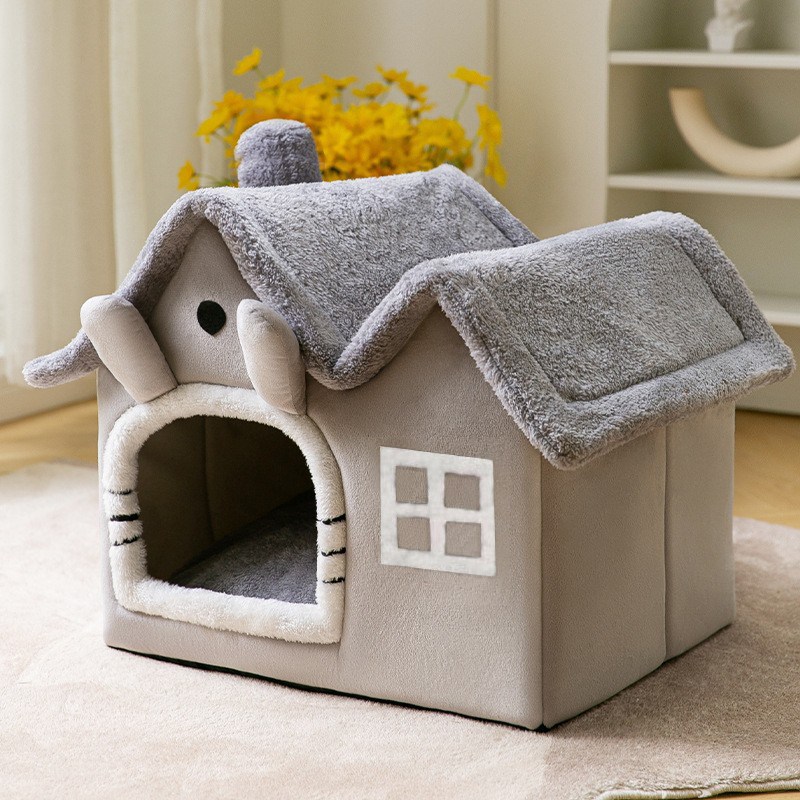 모모무토 대형 더블탑 빌라 하우스 고양이 숨숨집 + 강아지 함께 사용 가능 분해세탁, 1개, 회색 27,090원