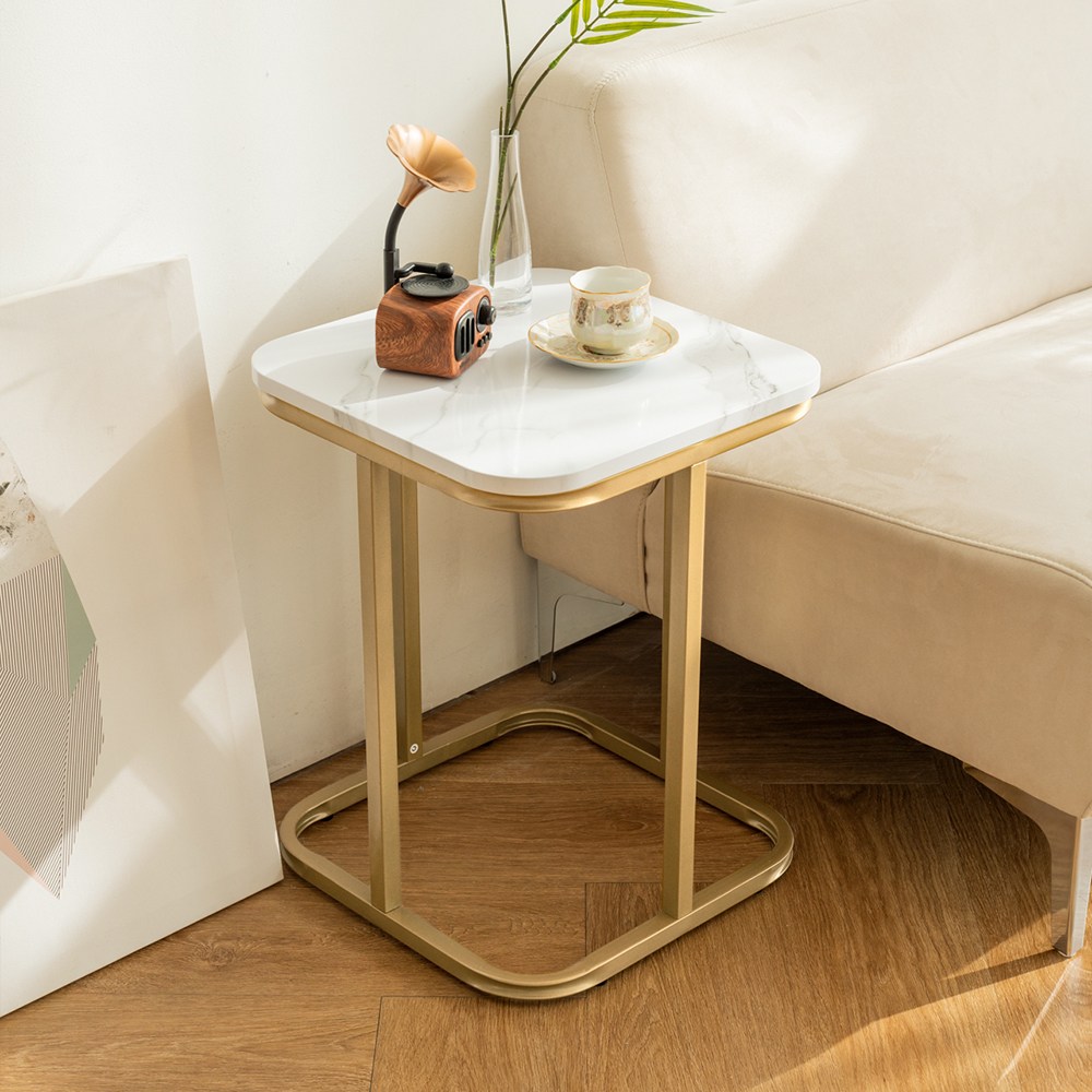 비앙코 카라라 골드 거실 마블 인조 대리석 사이드 테이블 침대 쇼파 보조 협탁 56,280원