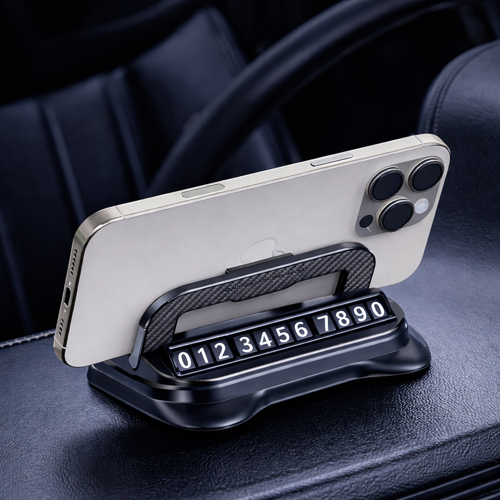 차량용 대시보드 핸드폰 거치대 주차번호판 겸용 휴대폰 거치 360도 회전 AVONIA, 블랙, 1개 17,030원