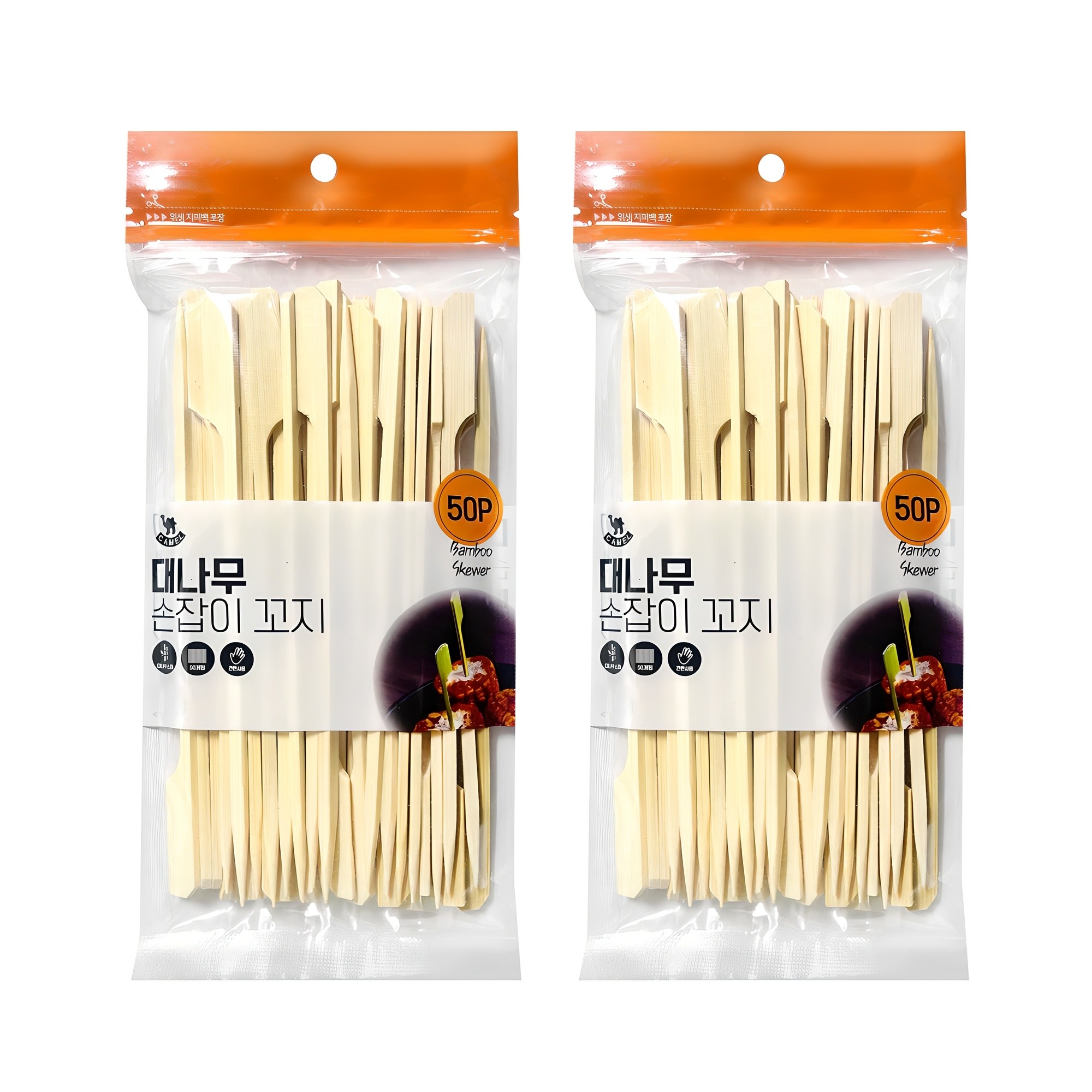 영수산업카멜 대나무 손잡이 꼬지 10cm 1,900원