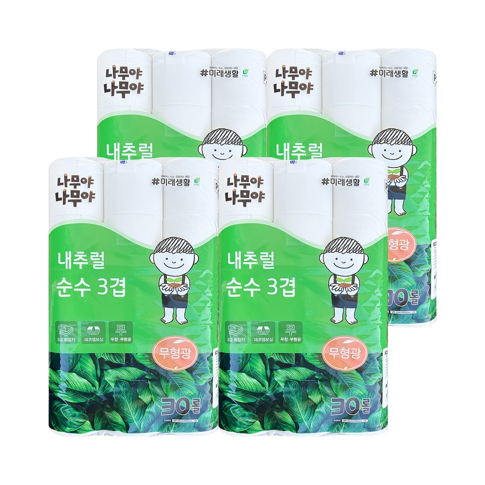 미래생활 나무야나무야 내추럴순수3겹데코 22m 30롤 X4팩 34,000원