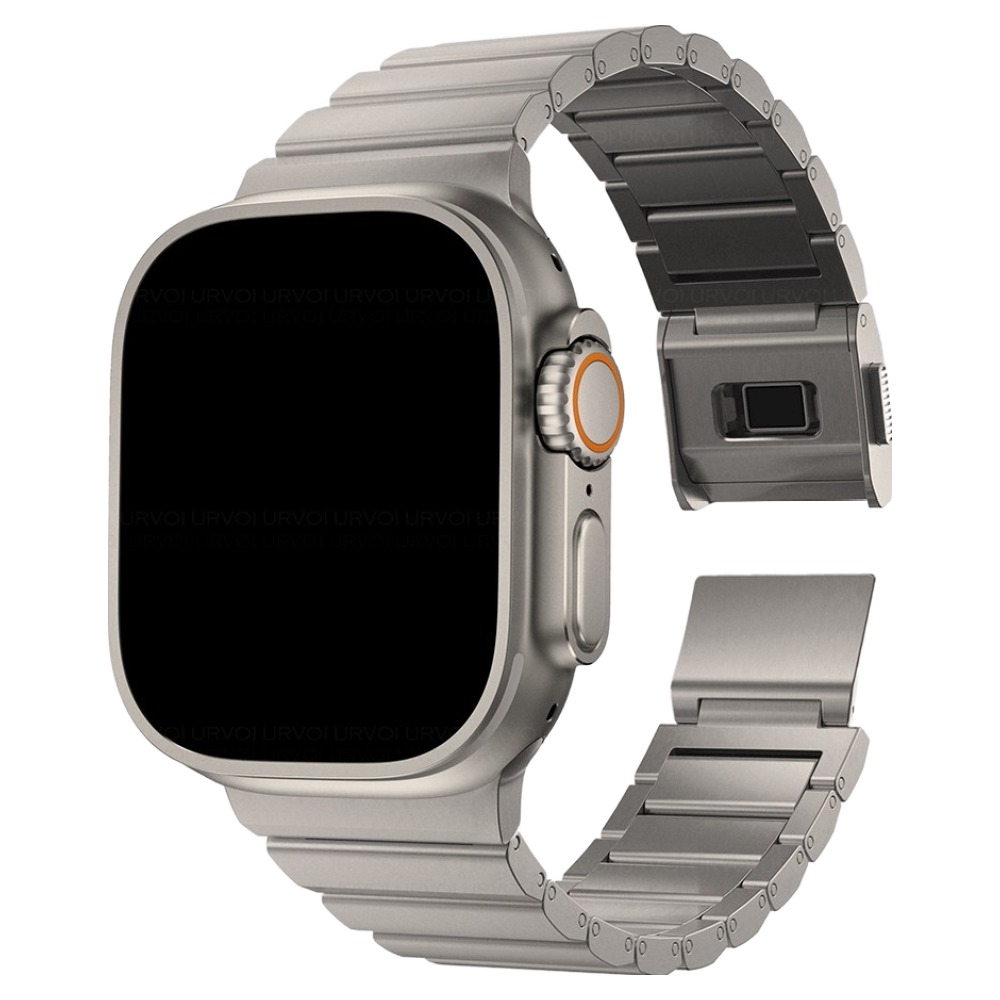 URVOI는티타늄 애플워치 밴드 마그네틱 메탈 스트랩 울트라3 2 1 시리즈11 10 9 8 7 6 SE3 호환, Titanium 52,800원