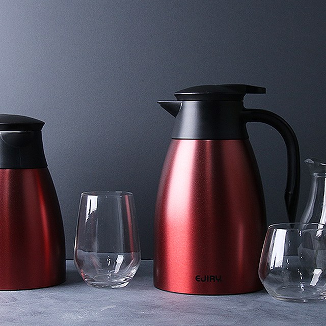 에지리 보온보냉 주전자 레드 1L, 스텐실버 25,700원