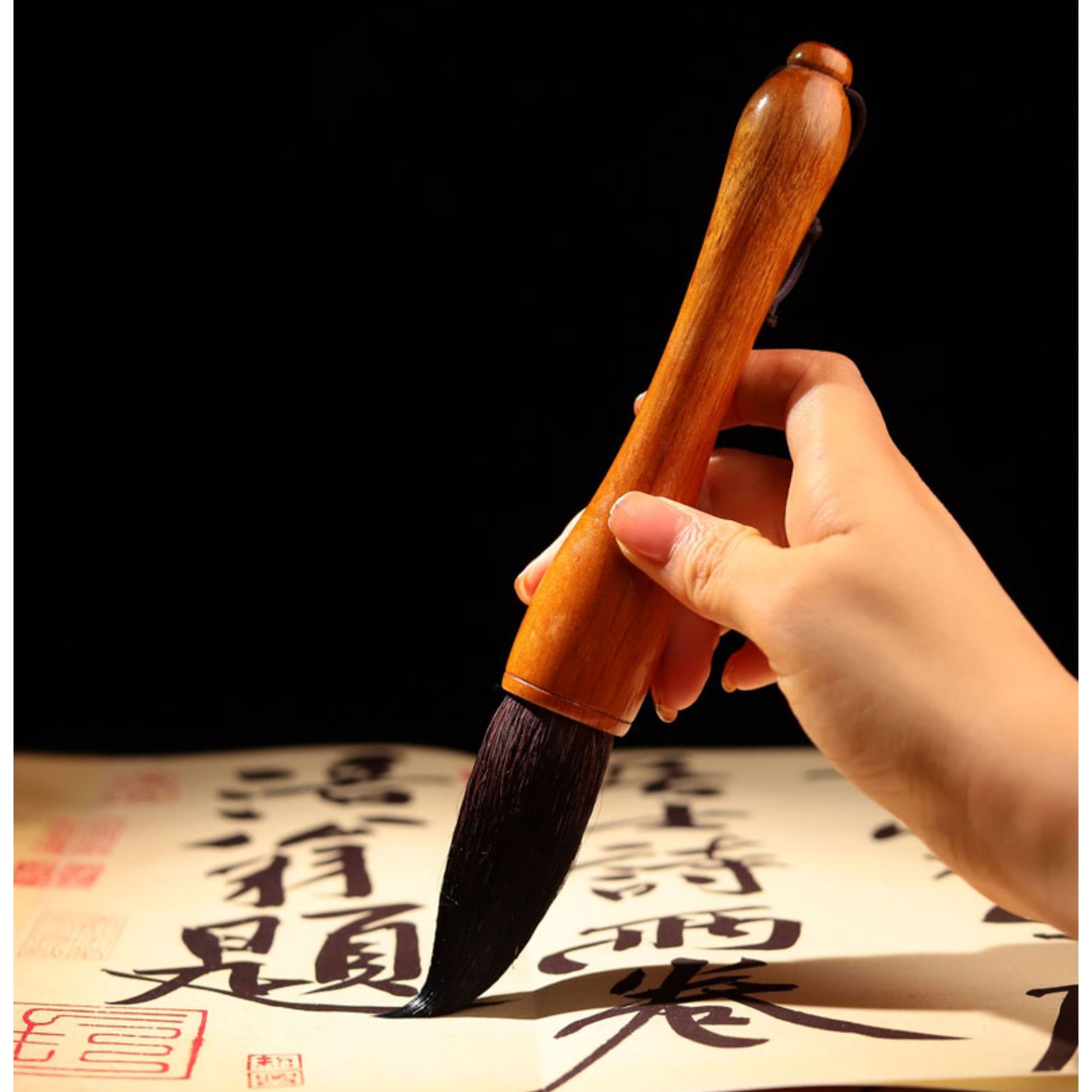 문항명필 서예 캘리그라피 동양화 짧은 굵은 글씨 족제비털 양털 붓, 1개 13,900원