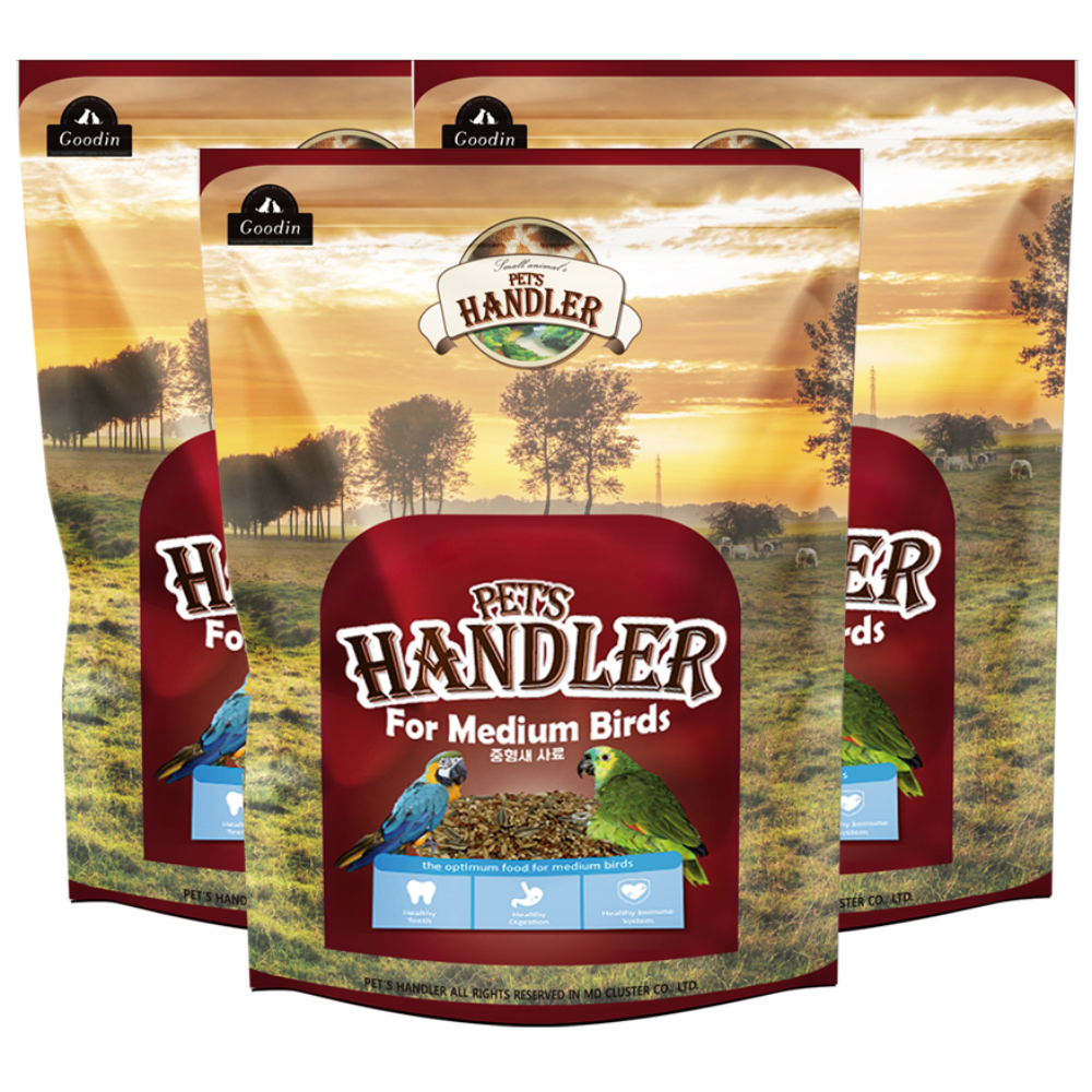 구딘 펫츠핸들러 중형새 사료, 700g, 3개 12,210원