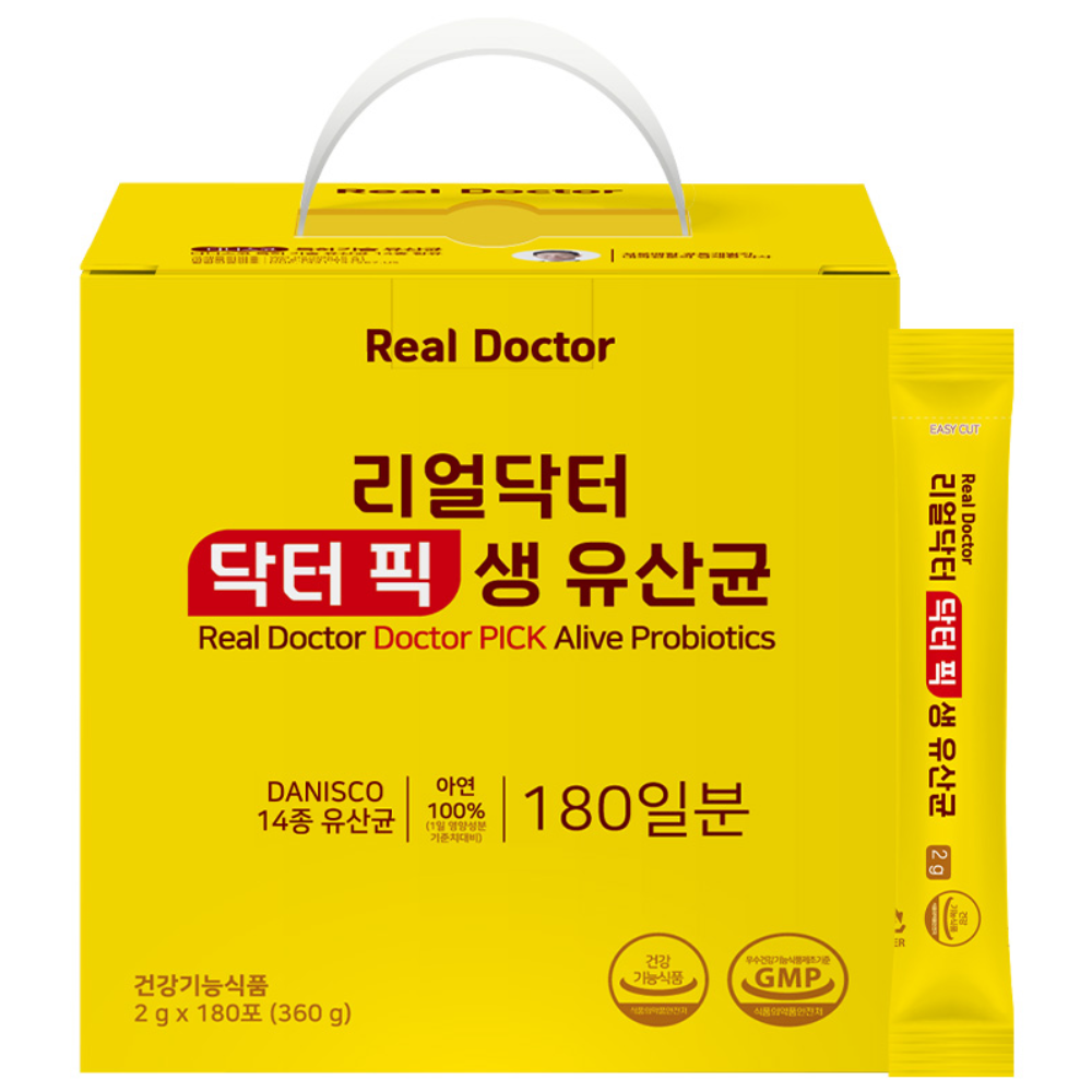 리얼닥터 닥터픽 생유산균 2g*180포 프로바이오틱스 신바이오틱스 다니스코 특허 14종 유산균 대장 비피더스균 4종 온가족면역유산균 남재현박사, 1박스, 180회분 34,100원