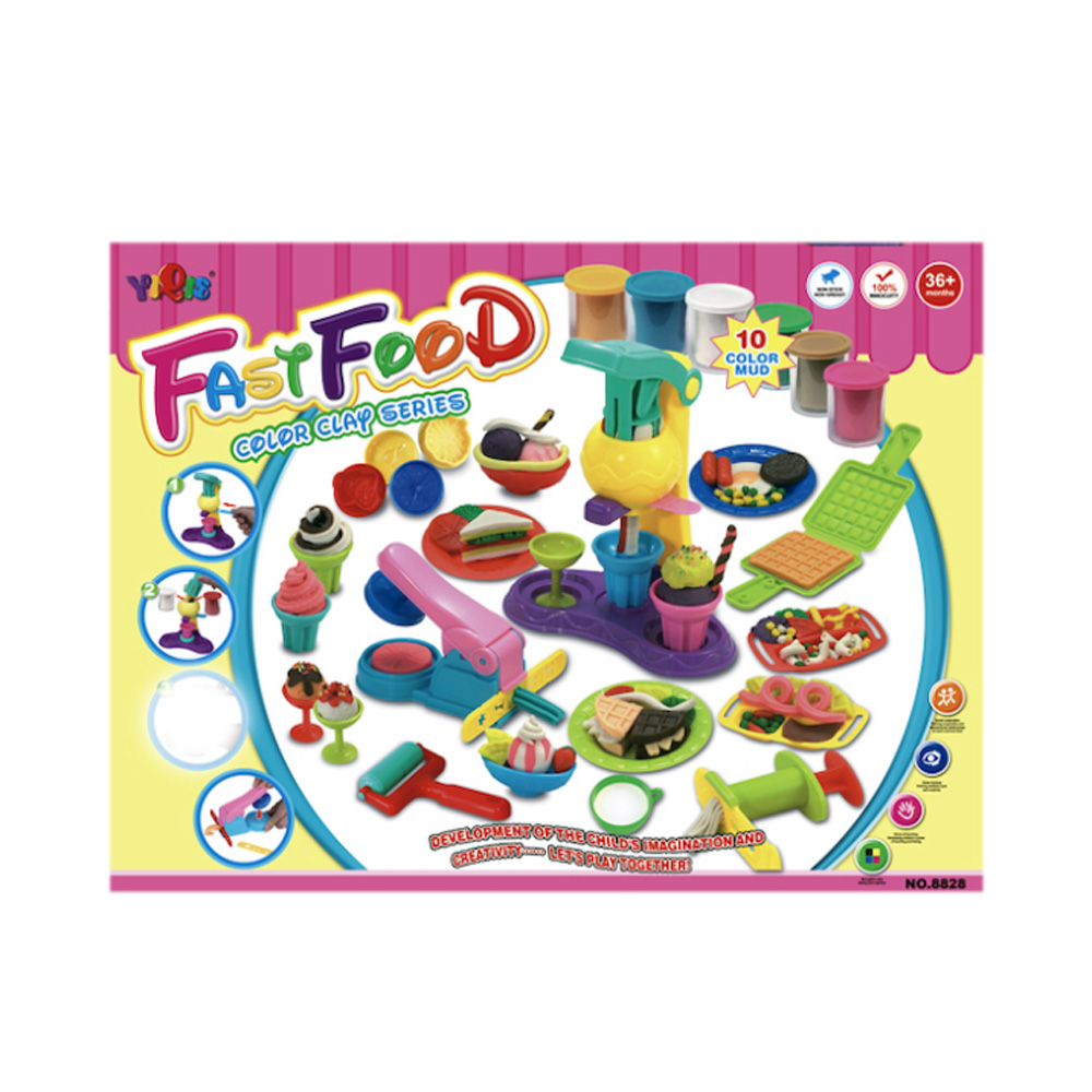 패스트푸드 완구 + 유아용 클레이 50g x 10종 세트 yiqisn8828, 혼합색상, 1개 19,250원