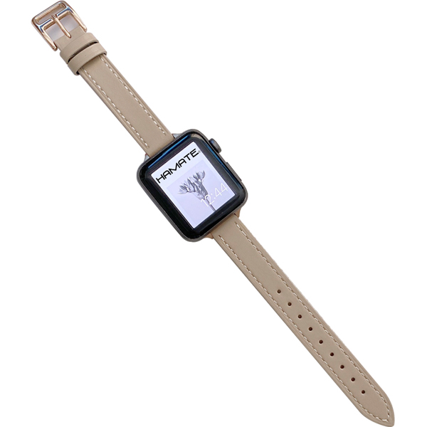 하마테 슬림 스티치 가죽 스마트 워치 스트랩, 현재가 18,900원