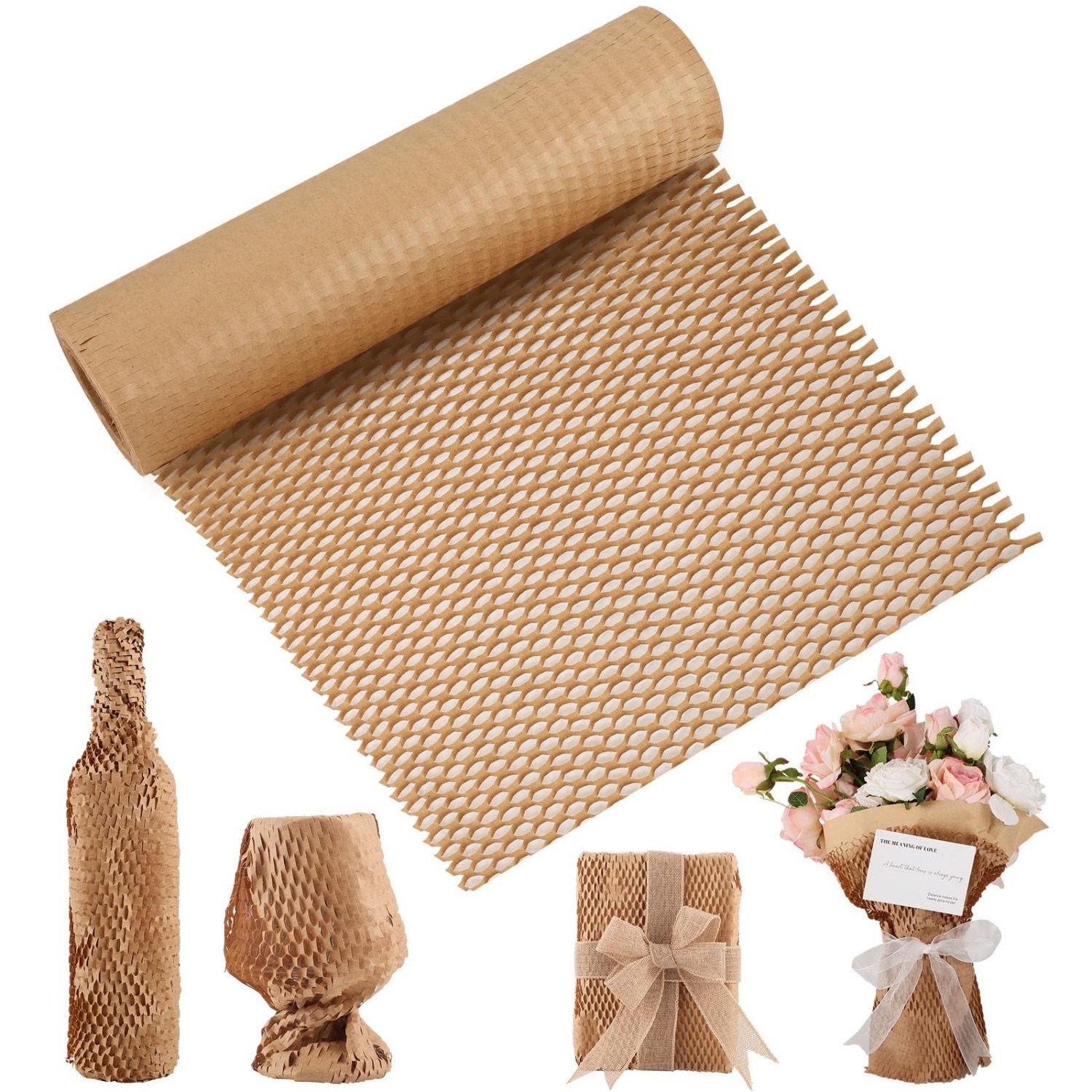 K 벌집 크라프트 종이 완충재 / 친환경 포장 충전재 선물포장 포장재 20M x 30cm / 종이 뽁뽁이, 1개, 브라운 9,600원