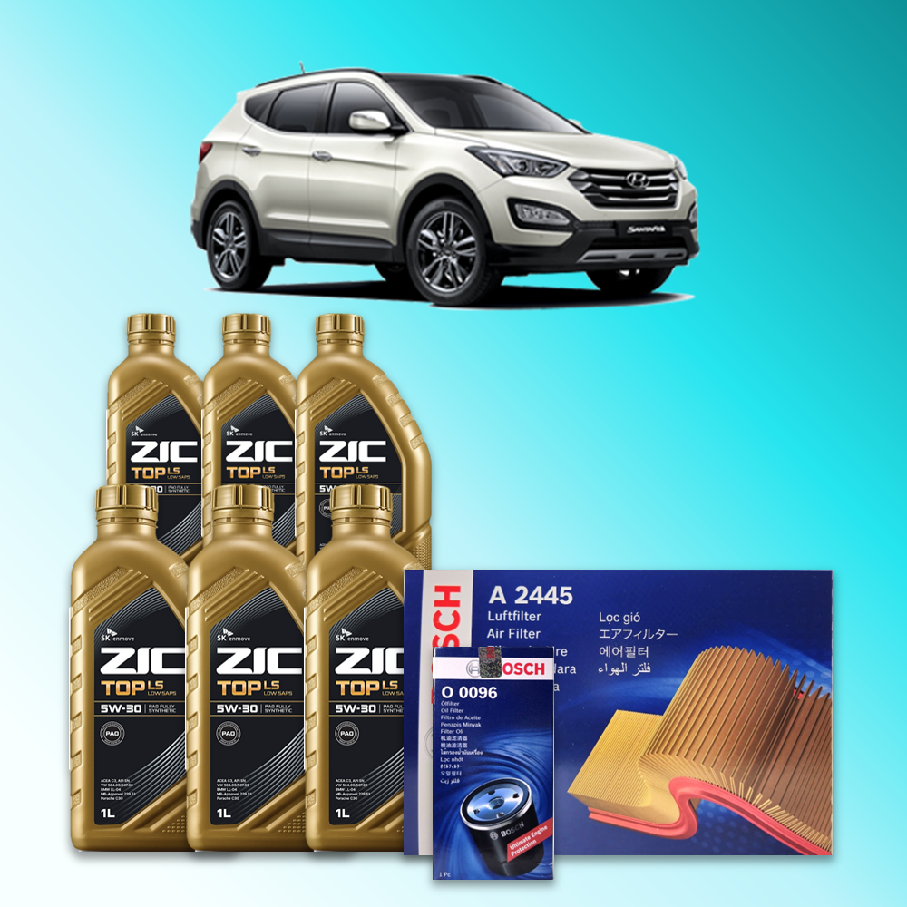 싼타페 (DM) 2.2 디젤 엔진오일세트 SK 지크 탑 LS 5W30 (ZIC TOP LS) 107,200원