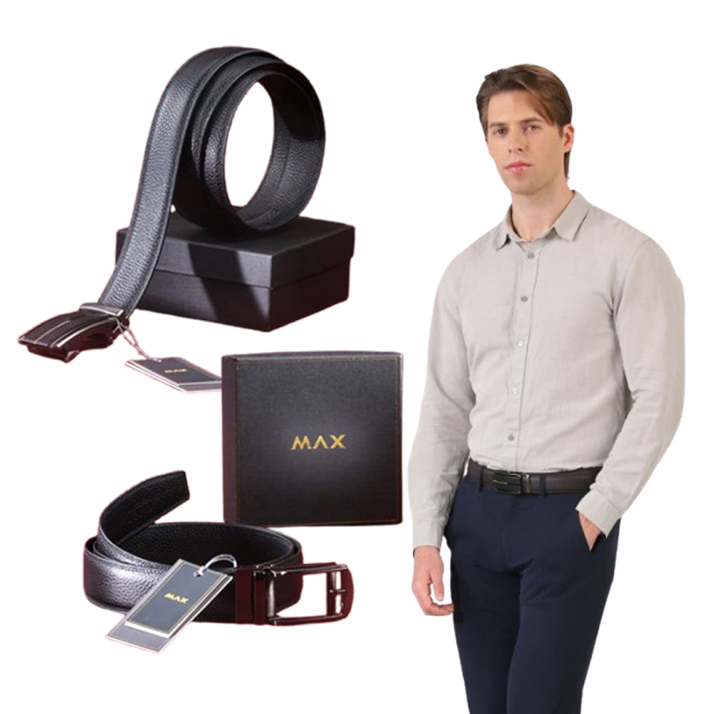 맥스 소가죽 벨트 구멍없는 자동 원터치 정장벨트 버클 허리띠 49,800원